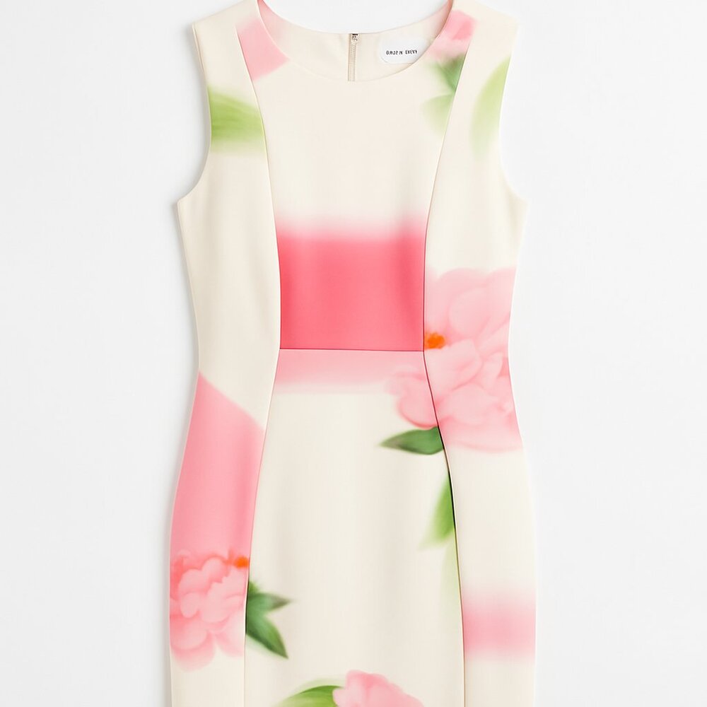 Calvin Klein Sleeveless Sheath Dress Floral Print 4P